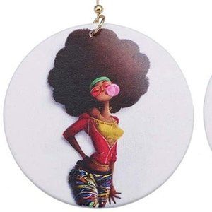 Earrings Bubble Blowing girl  New Item